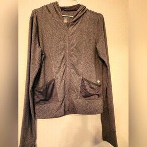 🔖Final Sale |Nicole Miller- Gray Zip Up Activewear Jacket with Hood- Size Large
